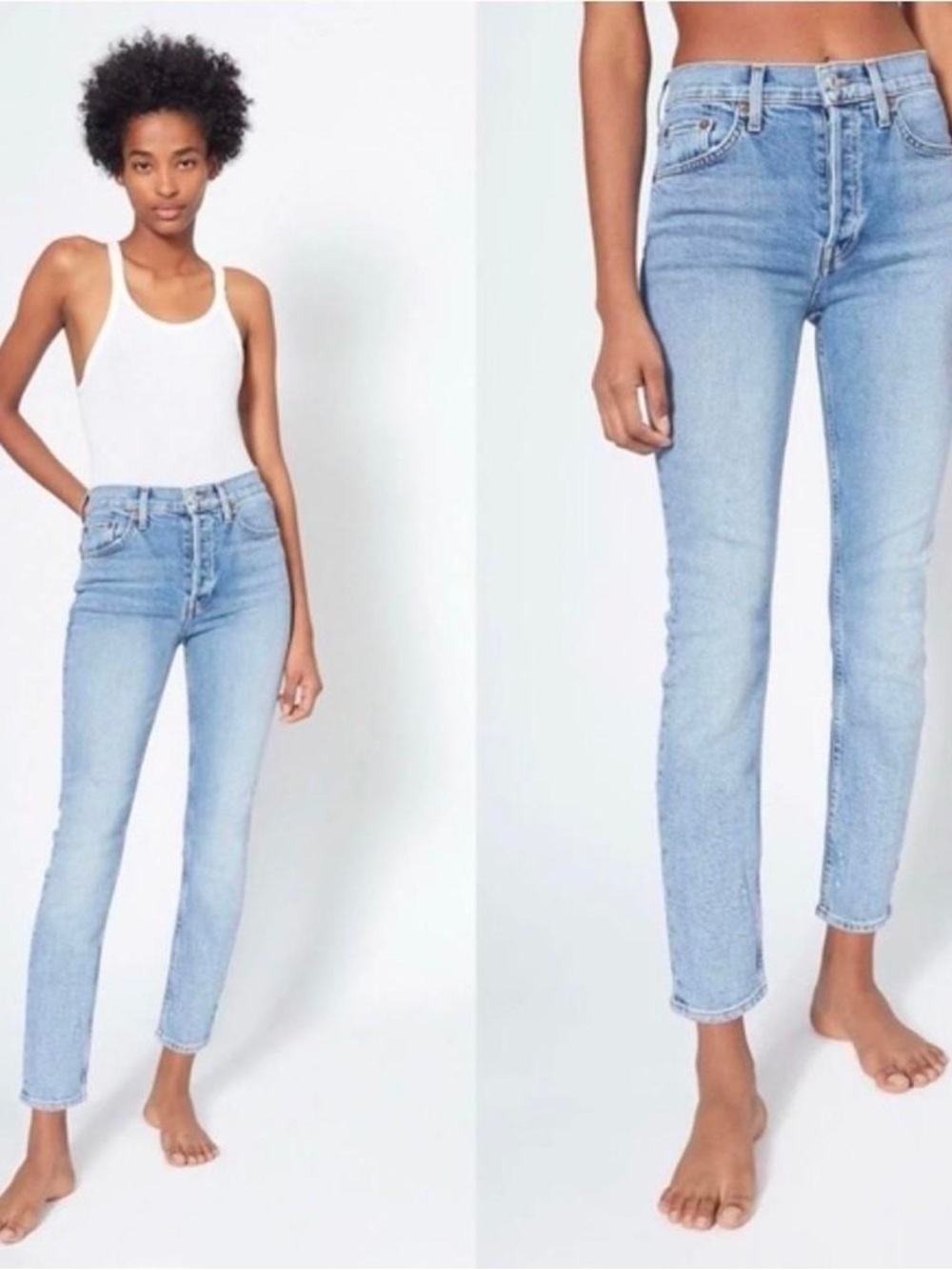 Re/Done 90s High-Rise Straight Leg Ankle Crop Jeans